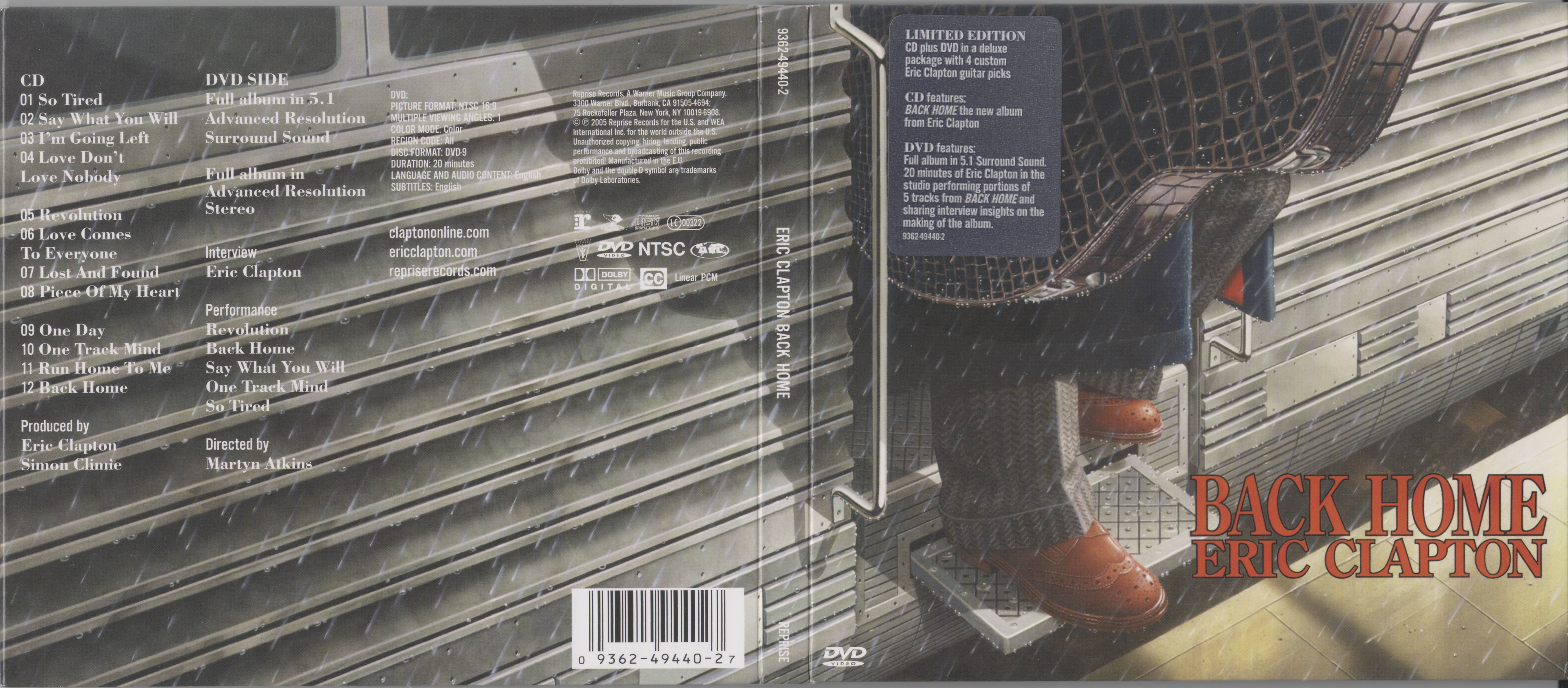 Eric Clapton Back Home : Front Back